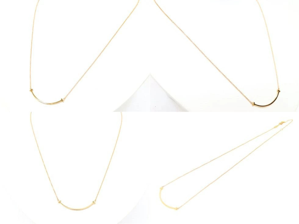 Tiffany & Co. 60011678 T Smile Small Necklace K18Rg