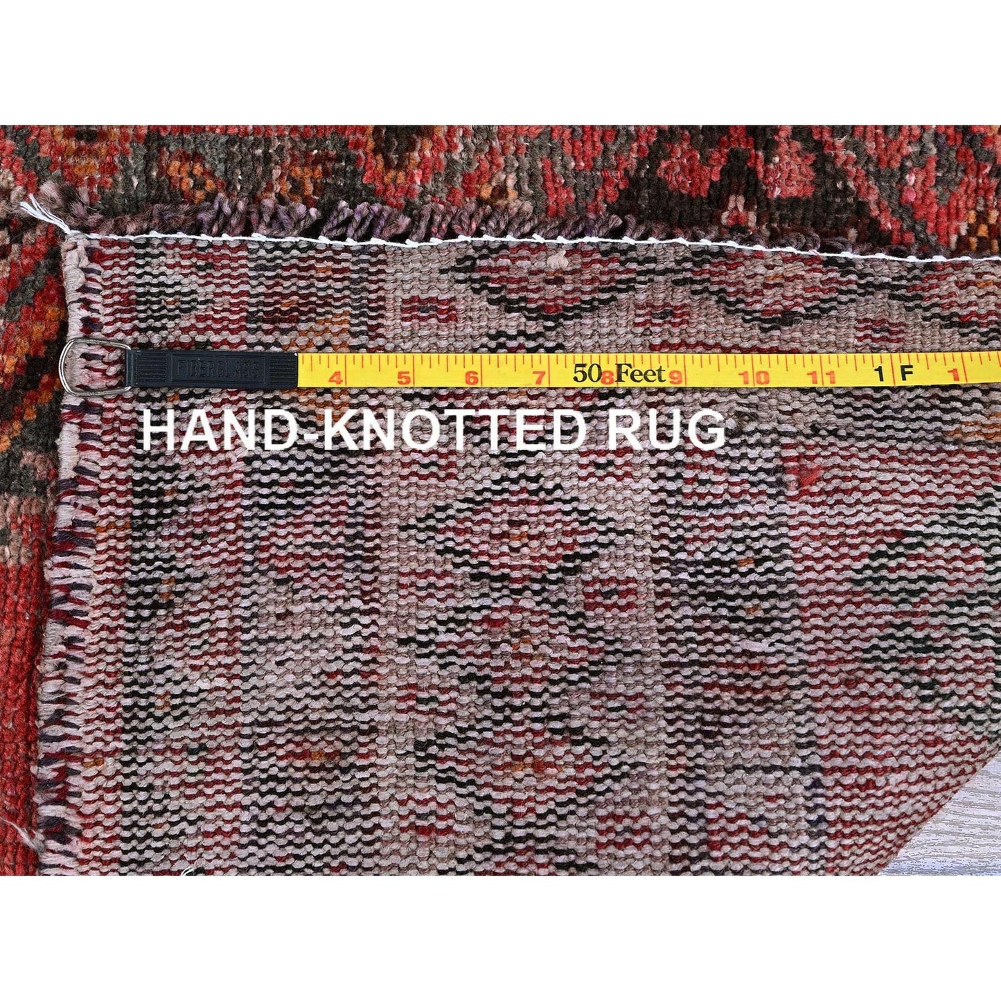 5'2"X7'2" Red Vintage Zoroastrian Balooch Hand Knotted Wool Oriental Rug