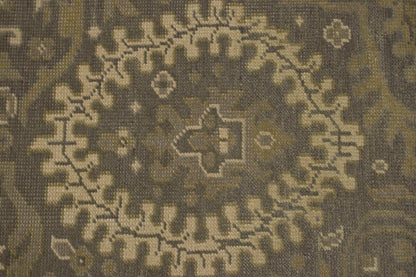 Handmade Brown Floral Oriental Rug Transitional