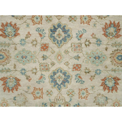 8'1"X10' Light Cream Oushak Design Pure Wool Hand Knotted Oriental Rug