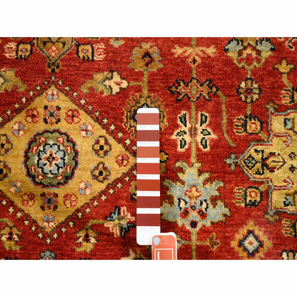 7'9"X7'9" Red Karjihooz Design Hand Knotted Pure Wool Oriental Round Rug