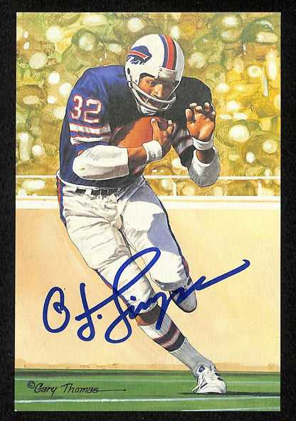 O.J. Simpson Signed/Auto 1994 GLAC/Goal Line Art Postcard Bills PSA/DNA 200368
