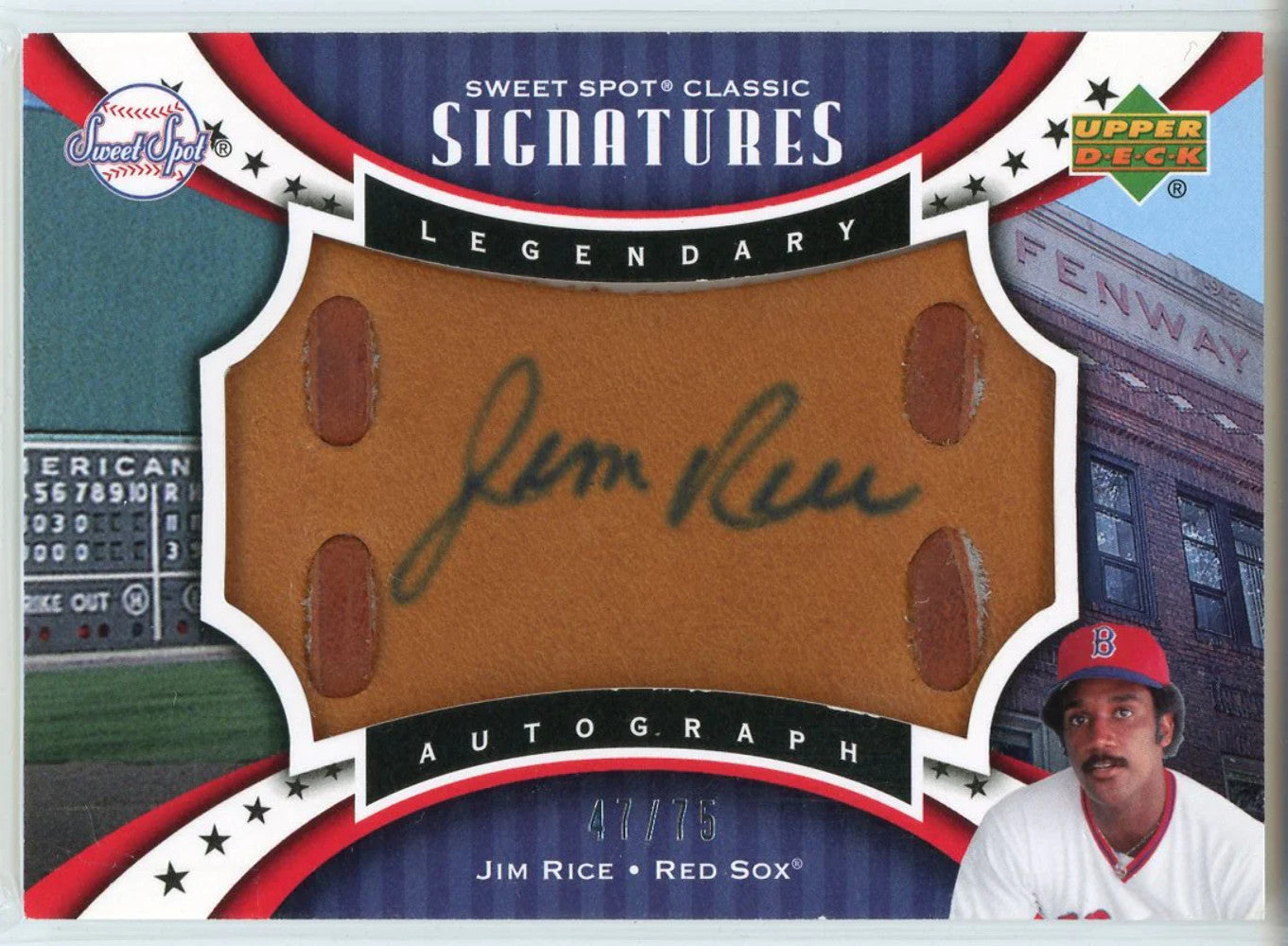 Jim Rice Autographed 2007 Upper Deck Sweet Spot Classic Signatures Card #Sps-Ri