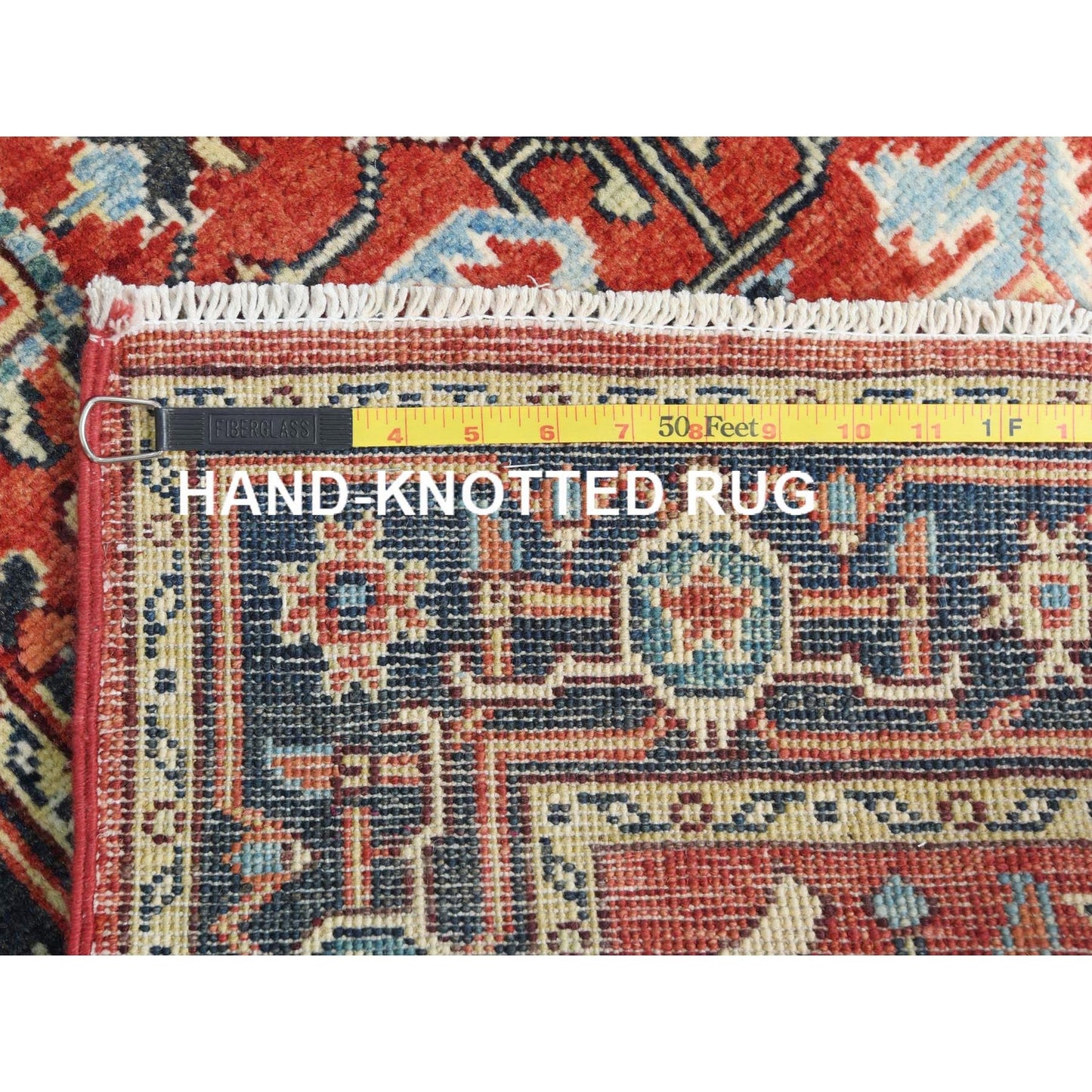 3'X4'10" Red Afghan Peshawar Heris Wool Hand Knotted Oriental Rug