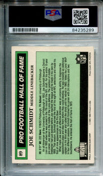 Joe Schmidt 1990 Autographed Swell Football Card (Psa)
