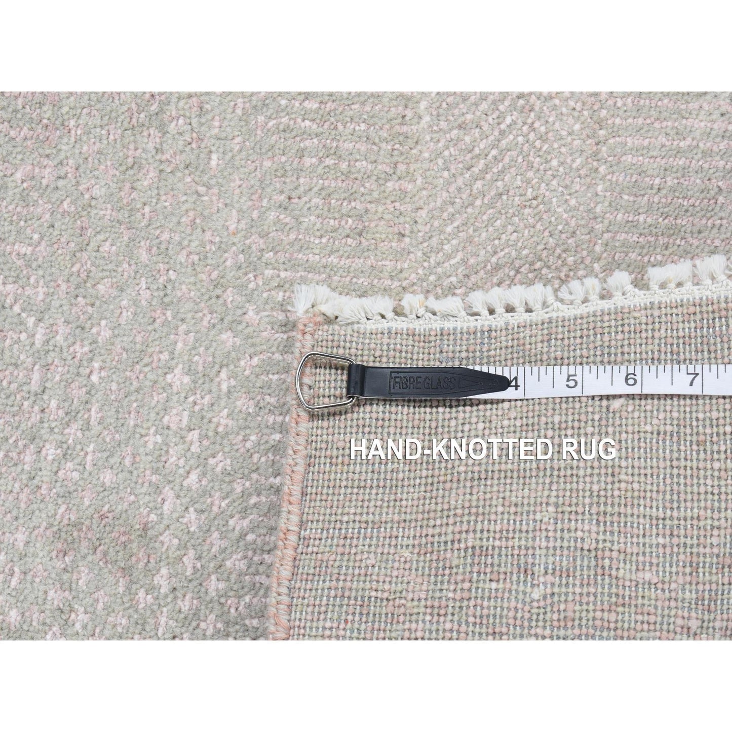 2'7"X11'3" Pink Grass Design Gabbeh Wool And Silk Hand Knotted Runner Rug