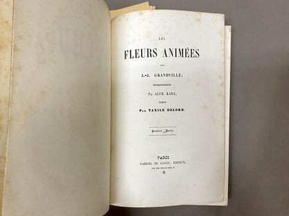 Les Fleurs Animees / J. J. Grandville Illustrated Book Two Volumes 1847