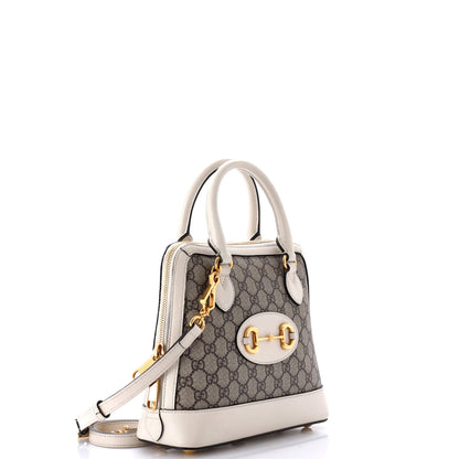 Gucci Horsebit 1955 Top Handle Bag Gg Coated Canvas With Leather Small