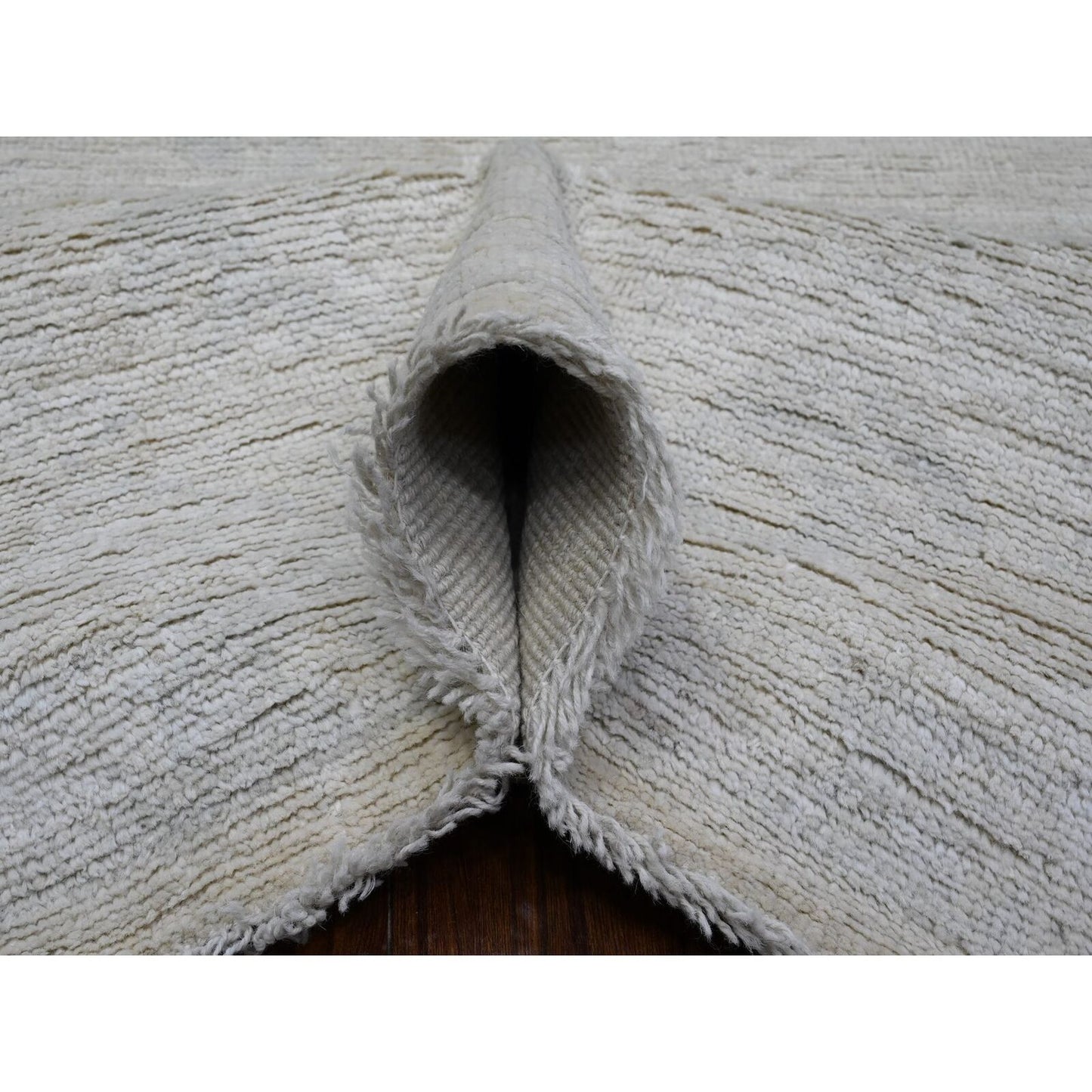 8'10"X11'4" Winter White Vegetable Dyes Afghan Angora Oushak Oriental Rug