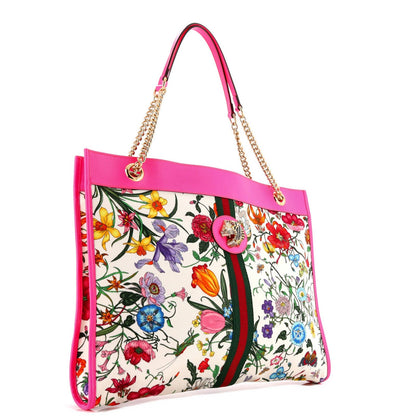 Gucci Rajah Chain Tote Flora Canvas Large