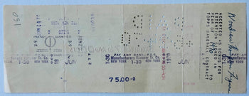 Sy Berger Autographed Cancelled Check
