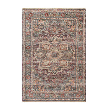 5'10"X9' Tuscan Red Hand Knotted Wool Heris Revival Oriental Rug