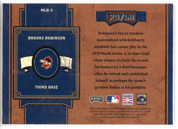 Brooks Robinson Autographed 2004 Playoff Prime Cuts Mlb Icons Card #Mlb-3