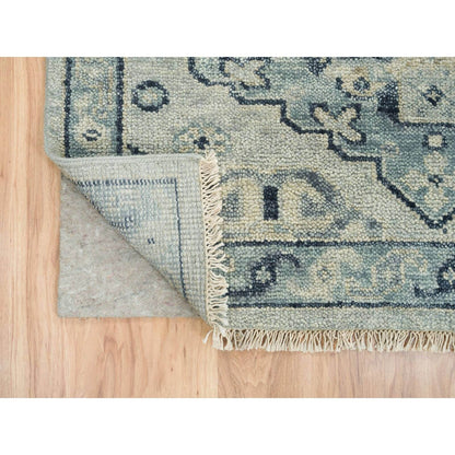 8'X10' Silver Gray Hand Knotted Anatolian Design Pure Wool Rug
