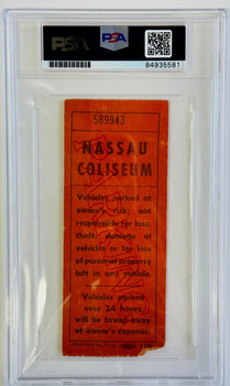 Joe Namath Signed Nassau Coliseum Ticket Stub Psa Authentic Auto