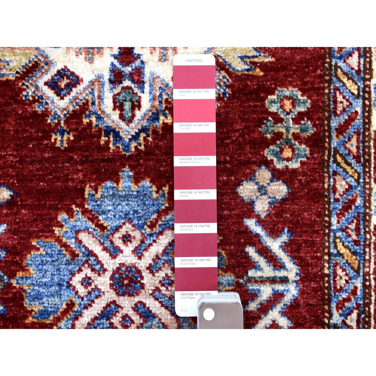 2'7"X8'10" Wool Hand Knotted Red Super Kazak Tribal Medallions Runner Rug