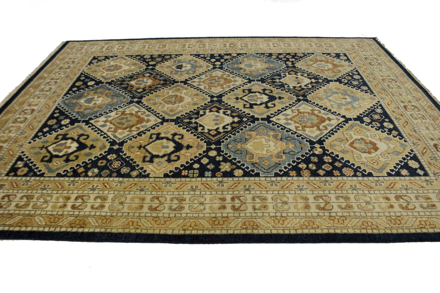 Rare Handmade Kazak Tribal Oriental Rug Geometric