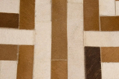 Cowhide leather rug modern square design contemporary carpet ft 6x6 ft
