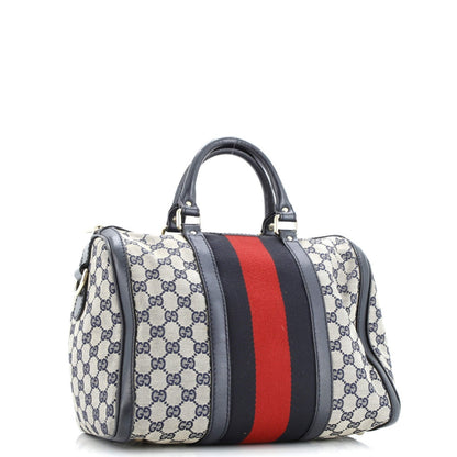 Gucci Vintage Web Boston Bag Gg Canvas Medium