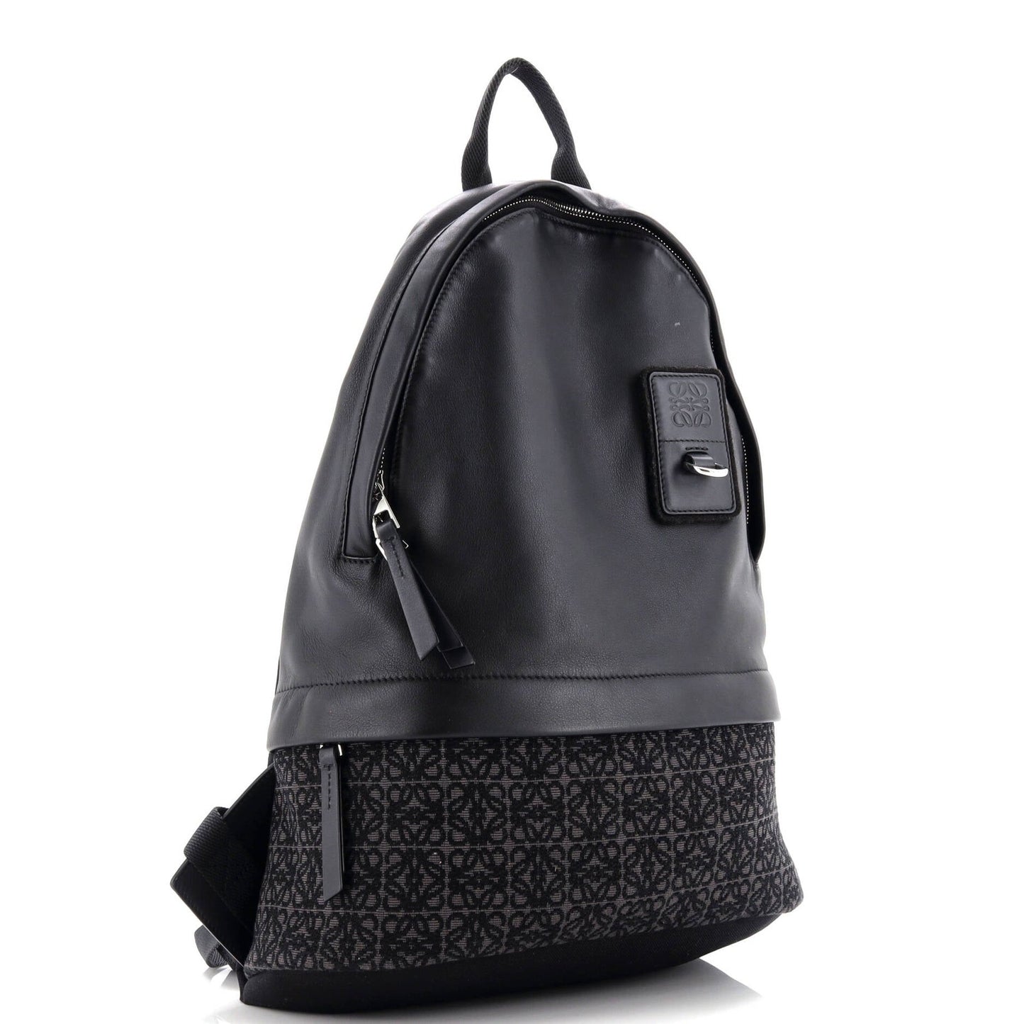 Loewe Round Slim Backpack Leather And Anagram Jacquard