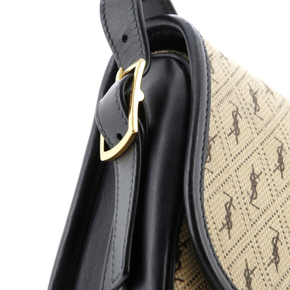 Saint Laurent Flap Satchel Monogram All Over Canvas And Leather Medium