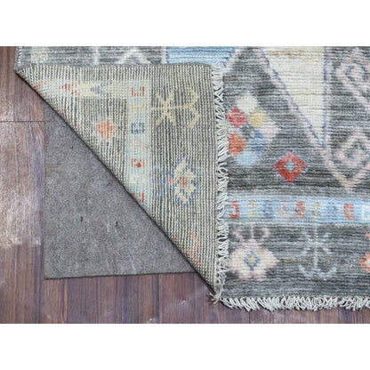 2'8"X9'7" Anatolian Design Soft Afghan Wool Hand Knotted Runner Rug