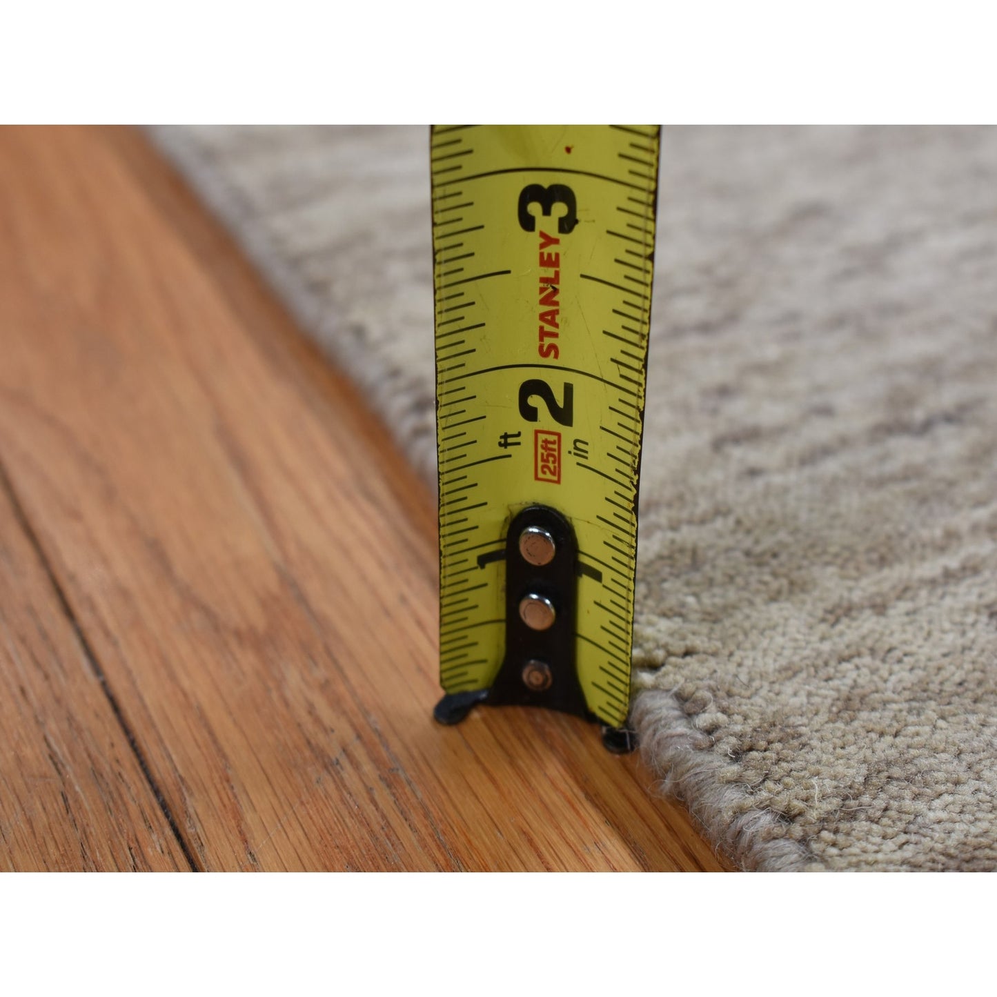 2'7"X18'2" Taupe Natural Colors Pure Wool Gabbeh Runner Hand Loomed Rug