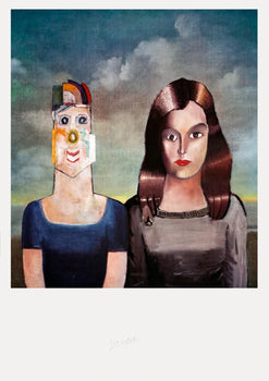 Saul Steinberg Couple Portrait Signed 