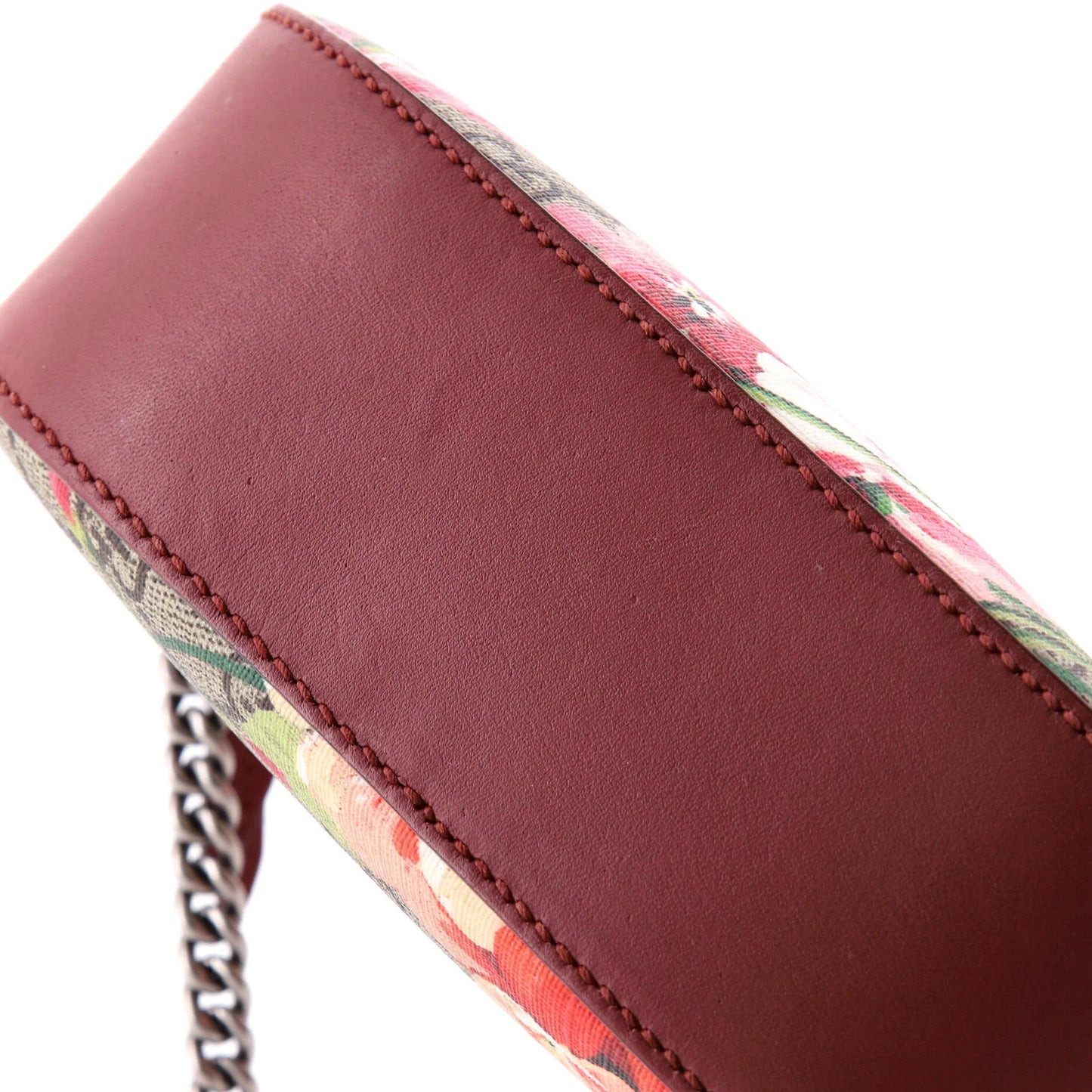 Gucci Chain Crossbody Bag Blooms Print Gg Coated Canvas Mini