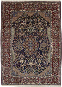 Vintage Oriental Rug Classic Floral Geometric