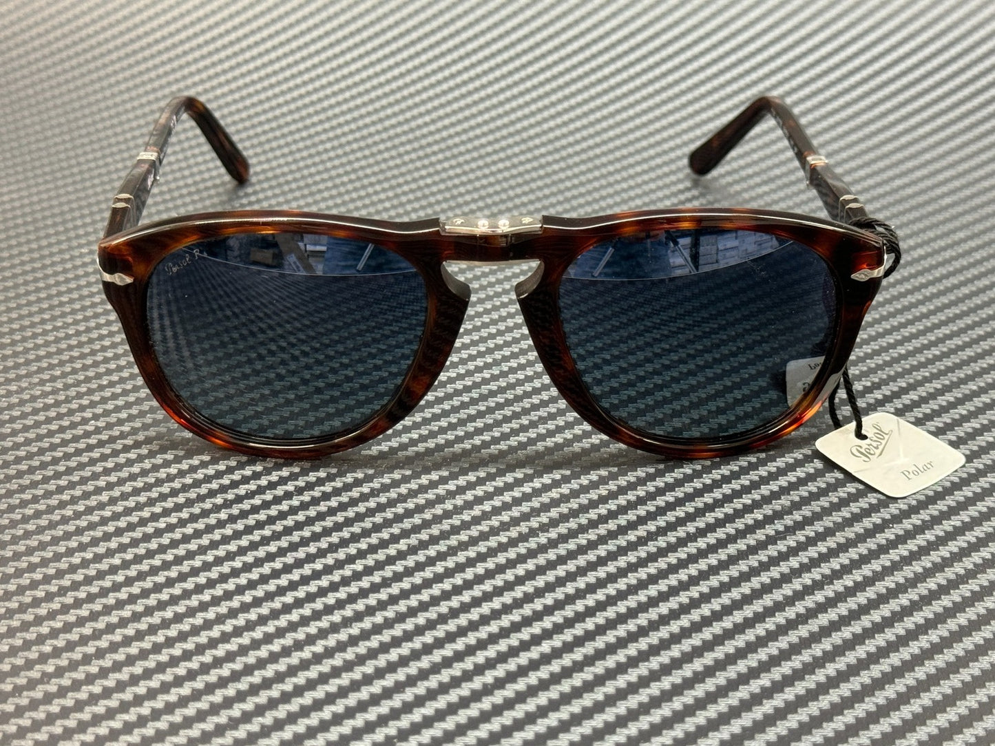 PERSOL PO0714 24 S3 Havana Blue Polarized Men's Sunglasses 54 mm