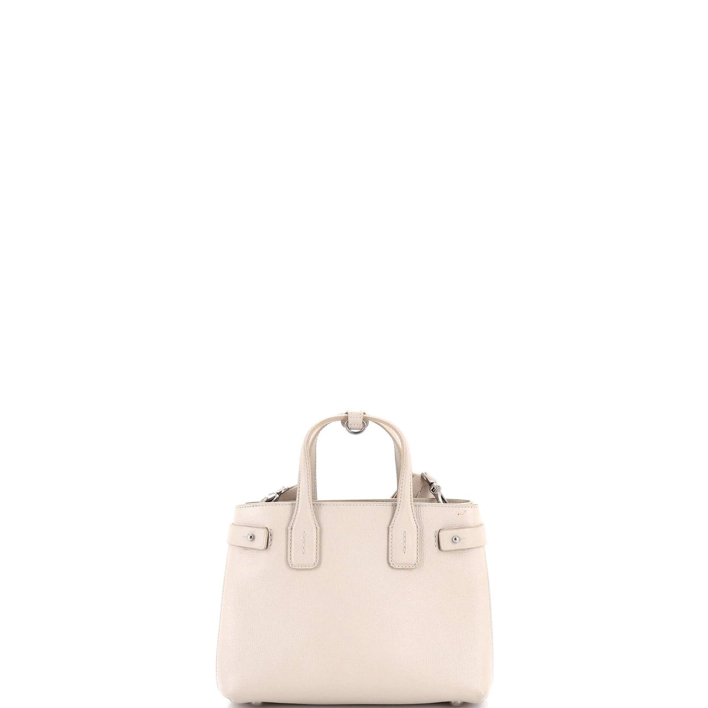 Burberry Banner Nm Tote Leather With Vintage Check Canvas Small