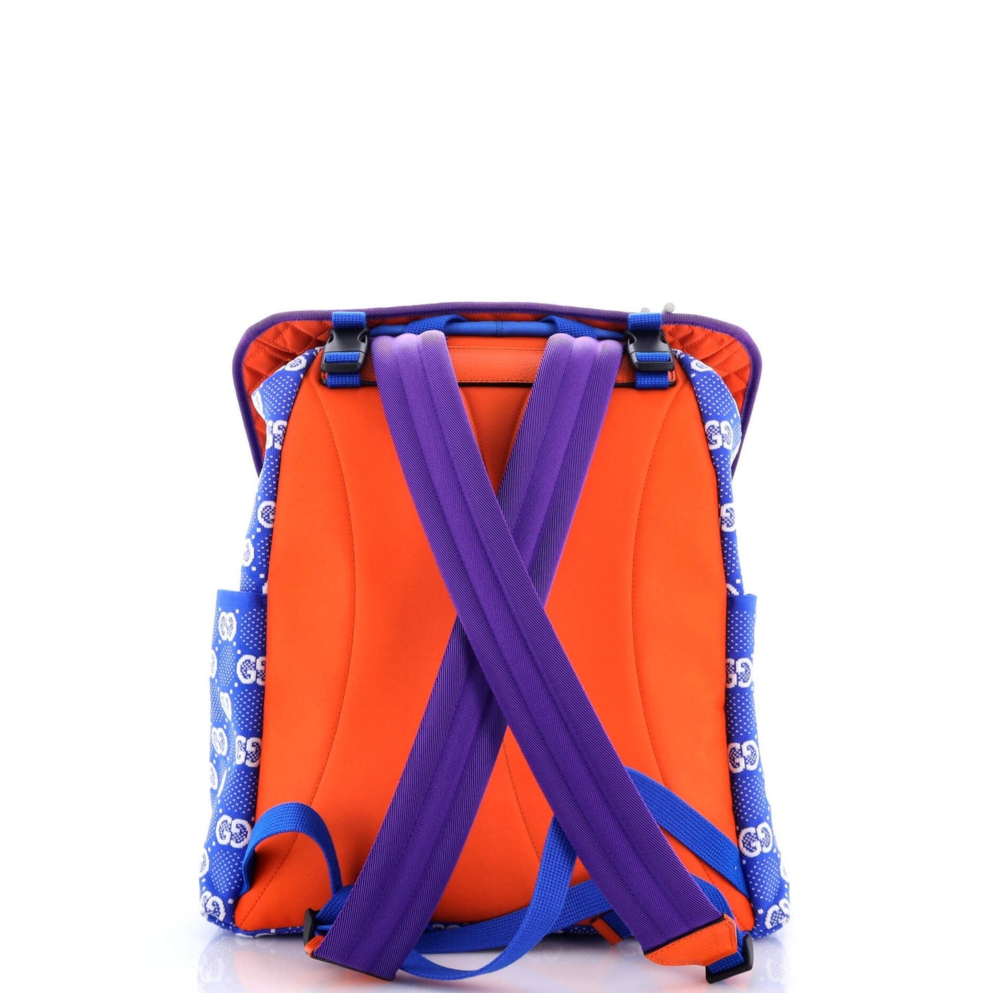 Gucci Panelled Double Buckle Backpack Gg Jacquard Nylon And Rubber Large