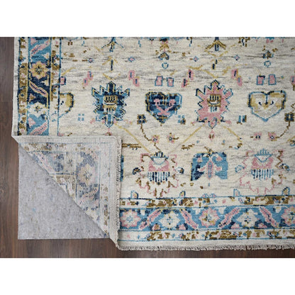 Rug 7'10"x9'10"Ivory Hand Knotted Wool Natural Dyes Mahal Design Oriental