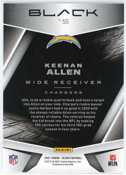 Keenan Allen 2021 Panini Black Card #55