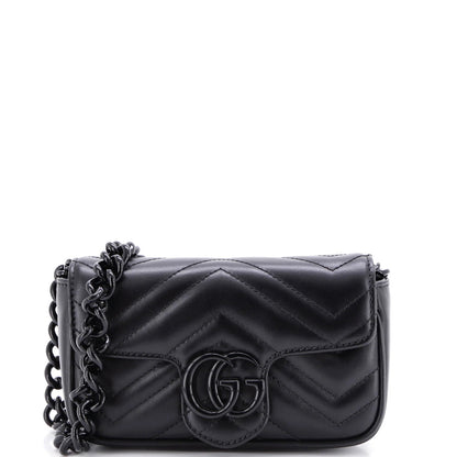 Gucci Gg Marmont Flap Belt Bag Matelasse Leather