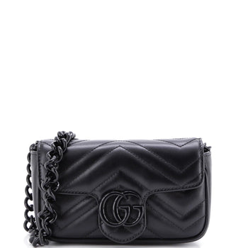 Gucci Gg Marmont Flap Belt Bag Matelasse Leather