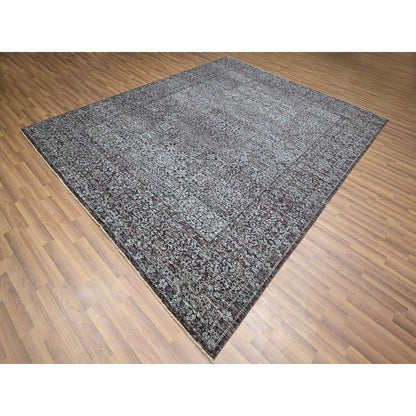 8'X10' Wine Red Pre Historic Mamluk Design Hand Knotted Wool Oriental Rug