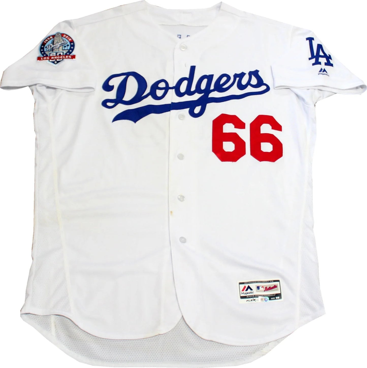 (MLB) Yasiel Puig Autographed Game Used Los Angeles Dodgers Jersey