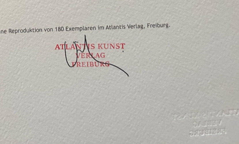 Lucio Fontana Lithograph 1978 Coa Signed In Pen