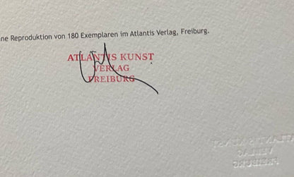 Lucio Fontana Lithograph 1978 Coa Signed In Pen