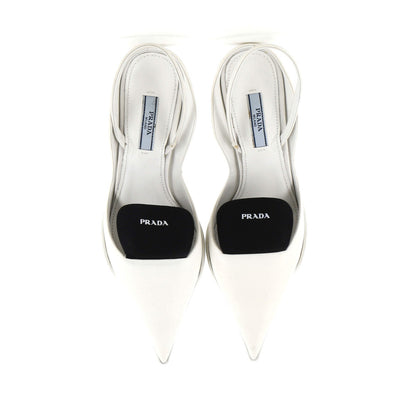 Prada Women'S Triangle Logo Slingback Pumps Nylon