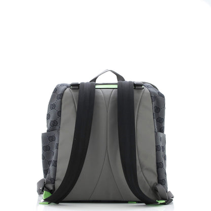 Gucci Panelled Double Buckle Backpack Gg Jacquard Nylon And Rubber Large