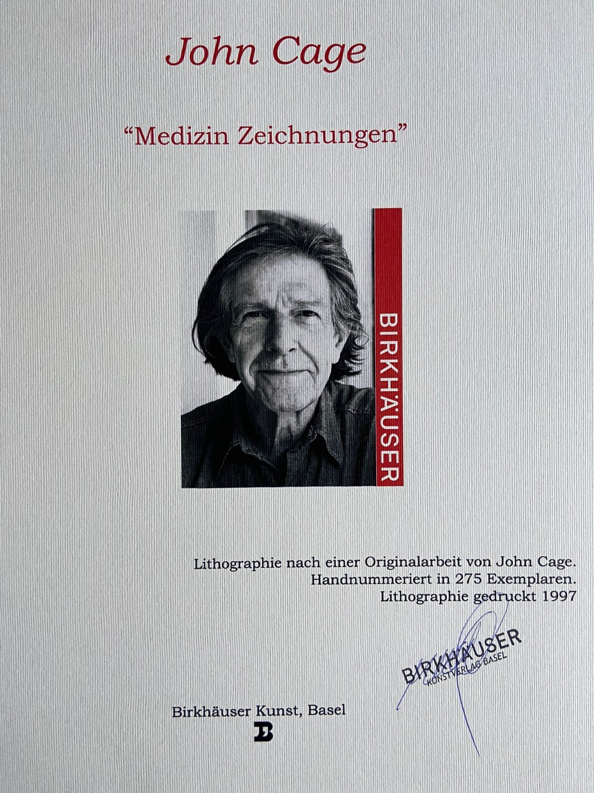 John Cage Lithograph Coa Signature And Stamp (Yoko Ono Bob Dylan)
