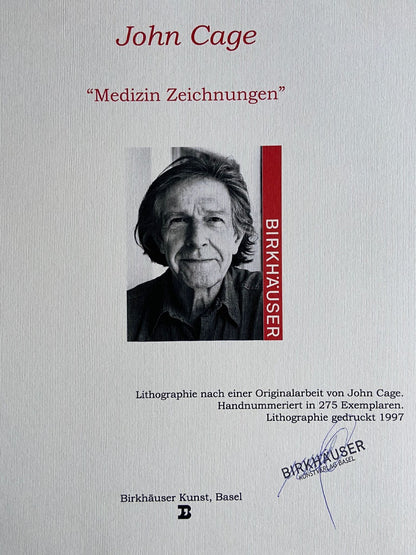 John Cage Lithograph Coa Signature And Stamp (Yoko Ono Bob Dylan)