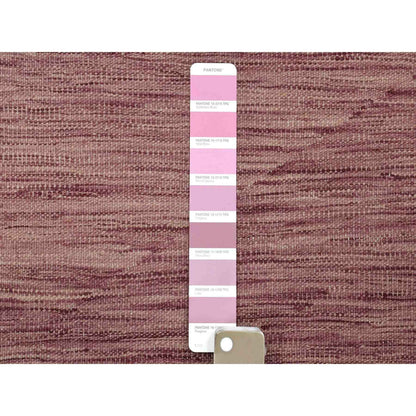 2'8"X10' Lavender Reversible Kilim Pure Wool Hand Woven Runner Rug