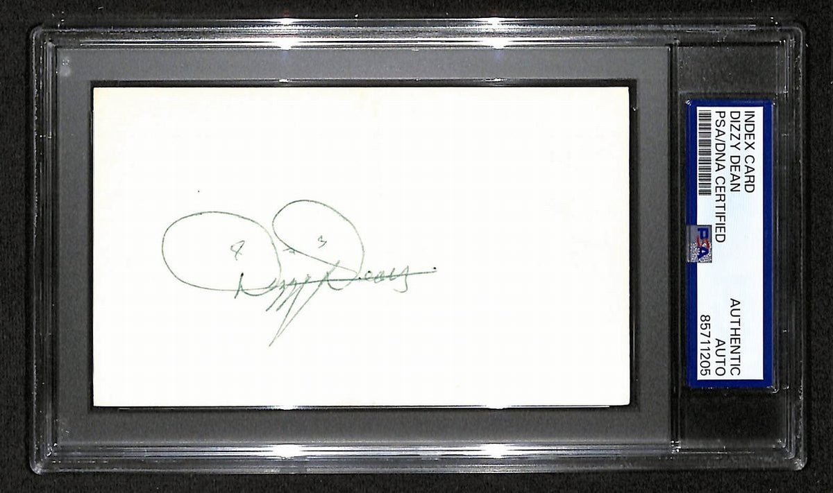 Dizzy Dean HOF Signed/ Autographed 3x5 Index Card PSA/ DNA Cardinals BA204618
