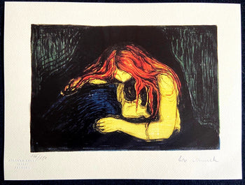 Edvard Munch Lithograph Coa Signed Numbered Hand Limited