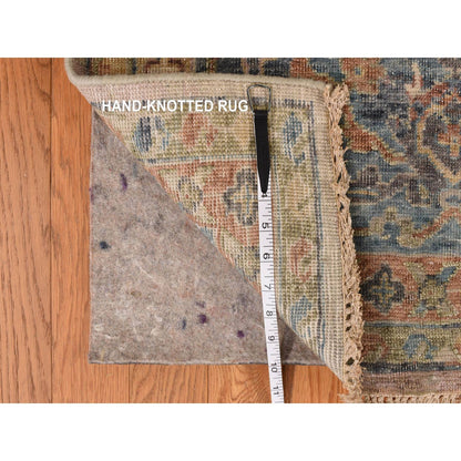 9'X11'9" Beaver Brown Antiqued Ziegler Mahal Design Wool Hand Knotted Rug