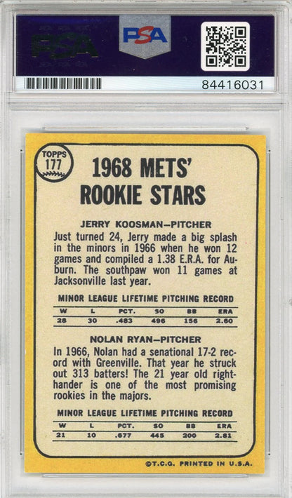 Nolan Ryan "324 Wins & 5,714 K'S" Autographed 1968 Rookie Reprint Card (Psa Auto